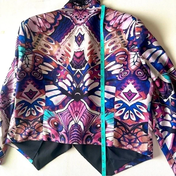 Bebe Womens Jacket size Large butterfly floral print - Picture 8 of 13